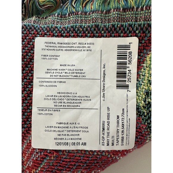 Jim Shore "May The Road Rise Up To Meet You" Throw Blanket Tapestry NWT 51x68 - Picture 7 of 7